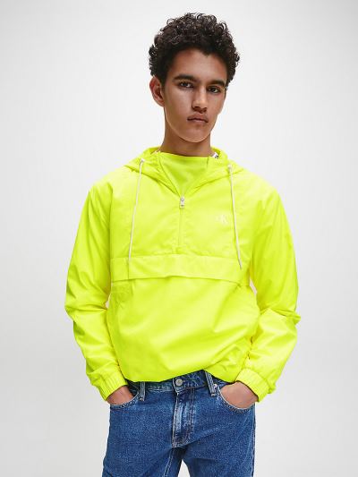 Calvin Klein Ruhák HU960374 | Calvin Klein Back Logo Neon Férfi Anorák Sárga